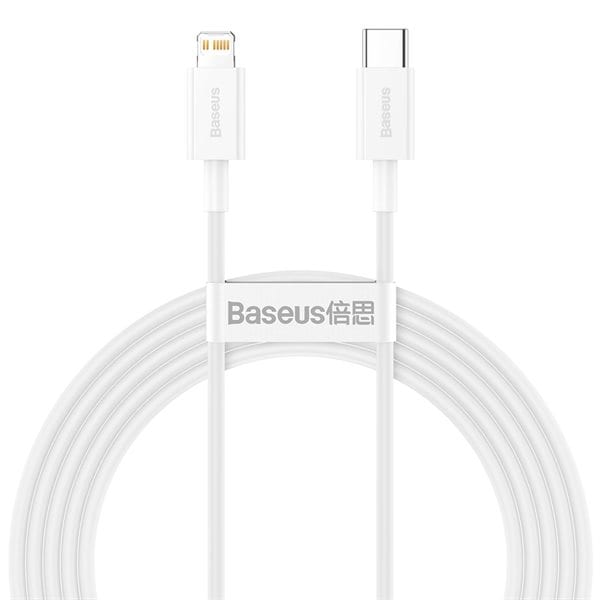 Baseus laddkabel USB-C - Lightning 2,0m 20W - vit