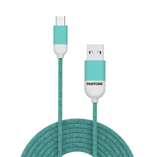 Pantone Pantone USB-kabel USB till MicroUSB 1,5m - Blågrön 3242C