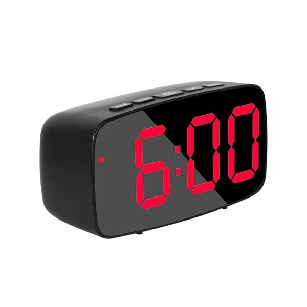 LED Väckarklocka Arc med röda siffror - Svart