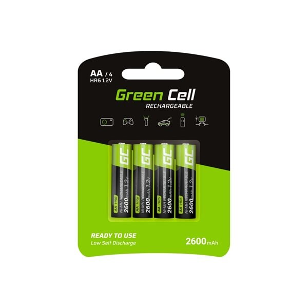 Green Cell 4x AA HR6 Batterier 2600mAh
