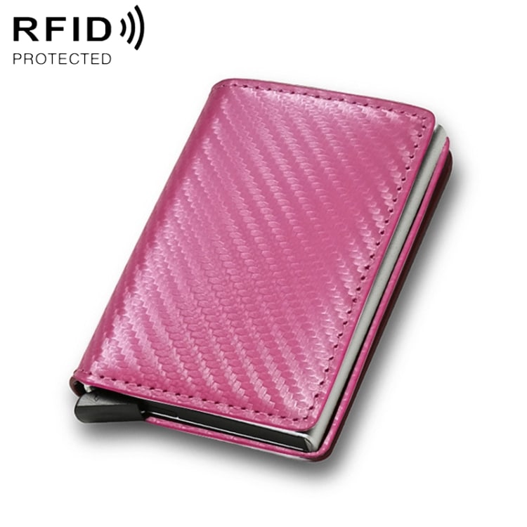 PopUp Plånbok med RFID-skydd Rosa Kolfiber