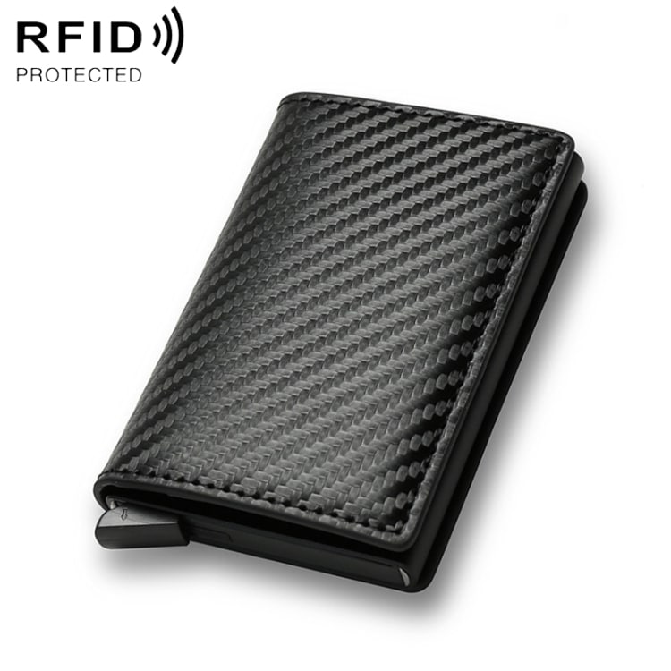 PopUp Plånbok med RFID-skydd Svart Kolfiber