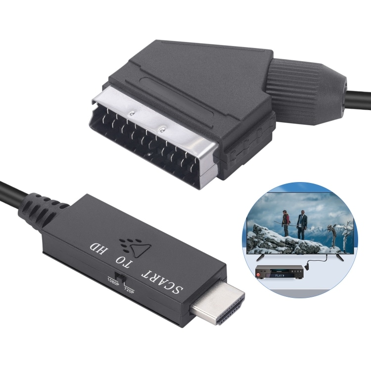 Scart till HDMI-omvandlare med stöd för 720p och 1080p