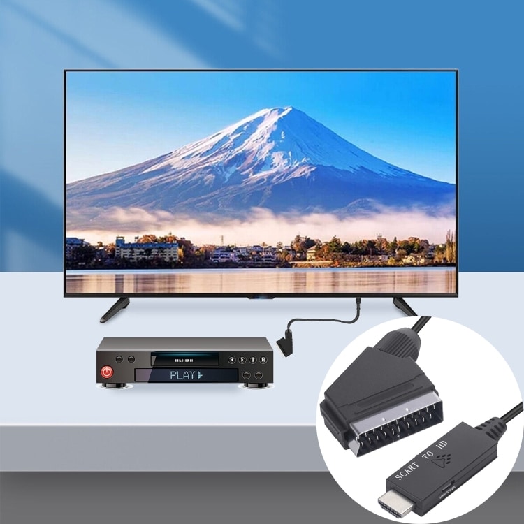 Scart till HDMI-omvandlare med stöd för 720p och 1080p
