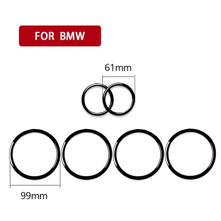 Dekorativ ringar till dörrhögtalare BMW X5 E70 2008-2013 / X6 E71 2009-2014 6-pack Svart