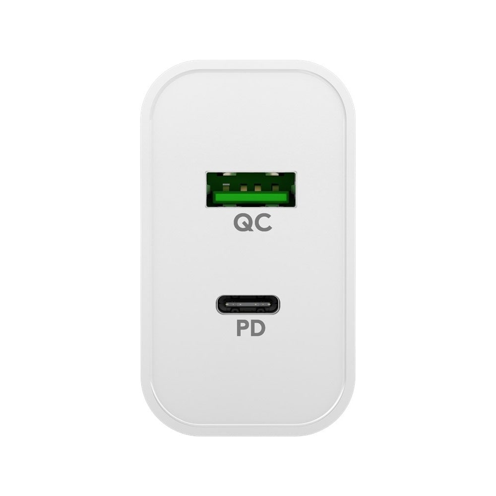Goobay dual USB-C laddare PD/QC 45W vit
