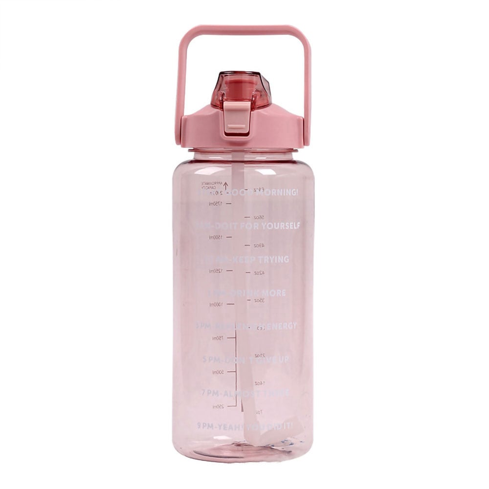 2 liters vattenflaska med schema - Rosa