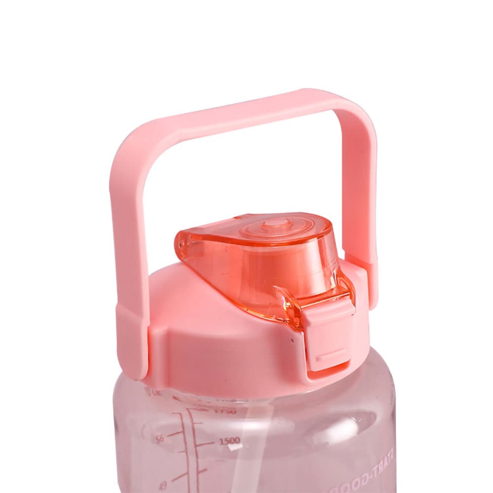 2 liters vattenflaska med schema - Rosa