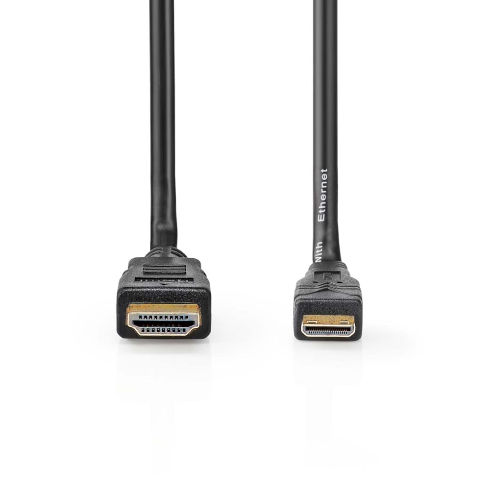 HDMI till Mini HDMI med ethernet - 2m, nickelpläterad