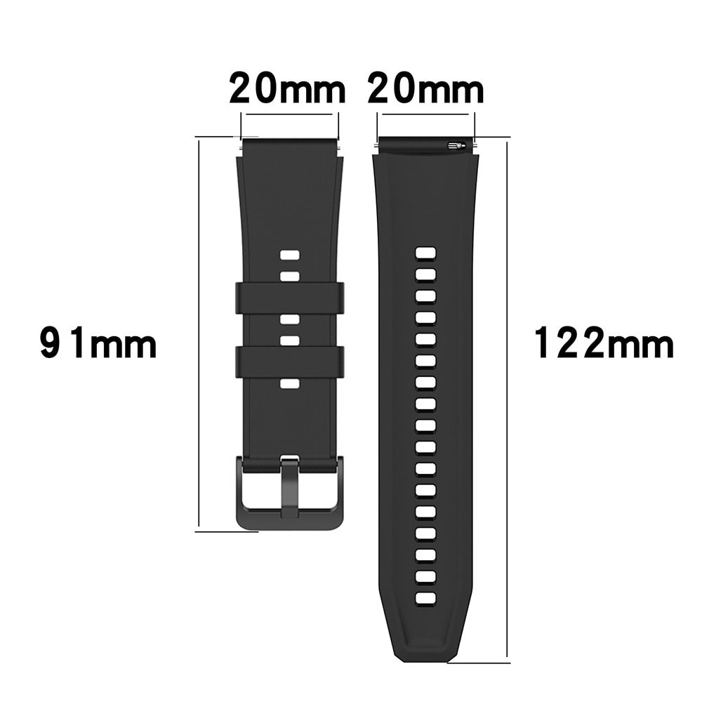 Silikonarmband 20mm till Huawei Watch GT3 Pro 43mm - Vit/Svart