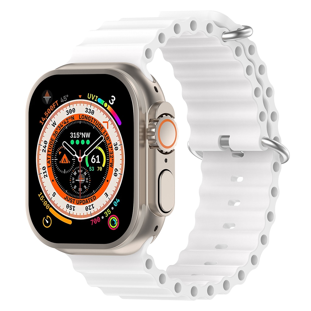 Silikonarmband Havsband till Apple Watch Ultra - 42/44/45/49mm, Vit