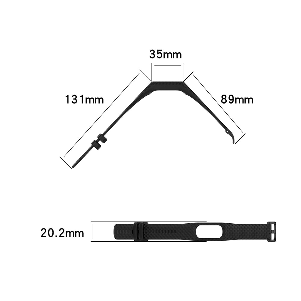 Silikonarmband till Garmin Vivosmart 5 - Svart, stl. M