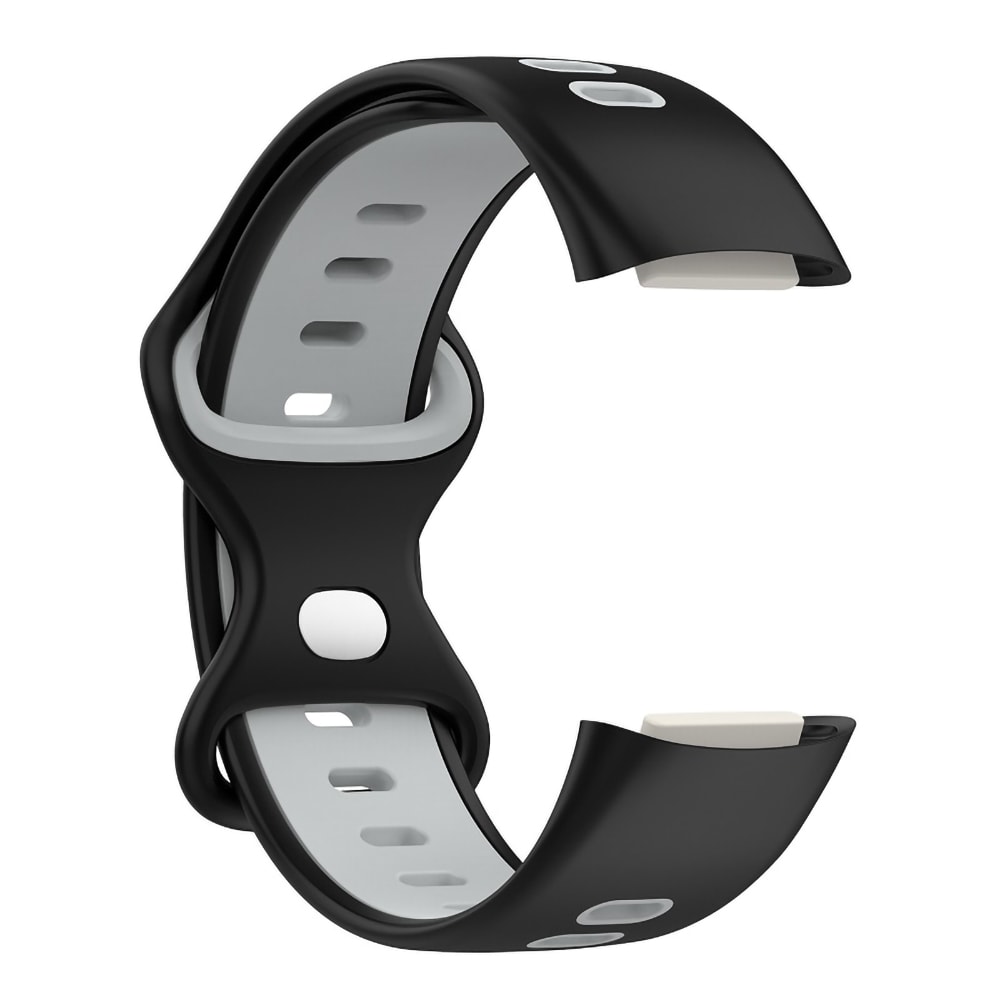 Silikonarmband till Fitbit Charge 5 - Svart/Grå