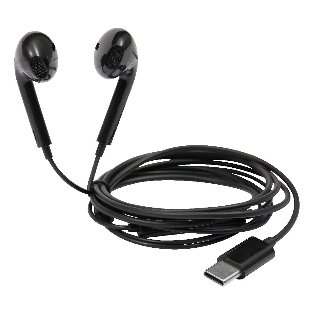 Streetz Semi-In-Ear Hörlurar med USB-C - Svart
