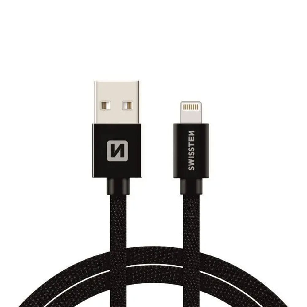 Swissten USB till Lightningkabel 1,2m Svart