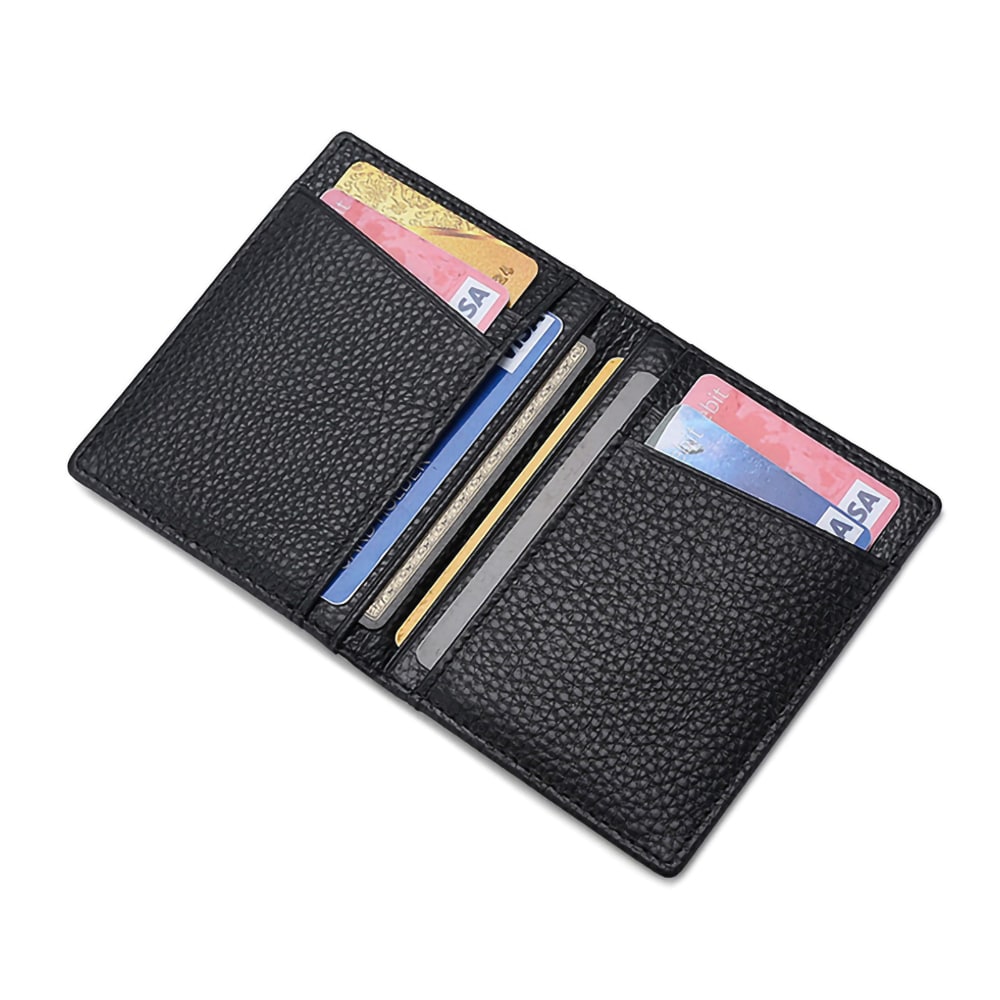 Plånbok i konstläder 10,5x8x0,3cm - Svart