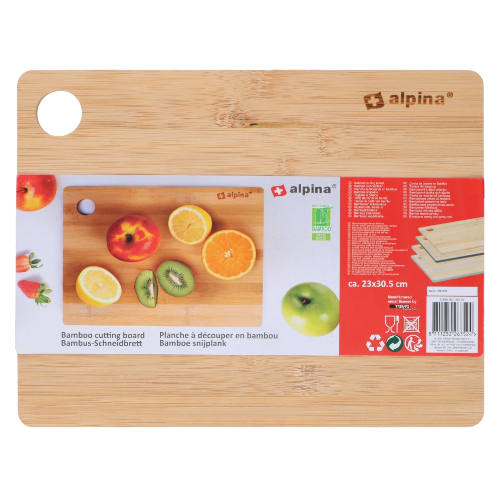 Alpina Skärbräda i bambu med upphängningshål 23x30,5cm