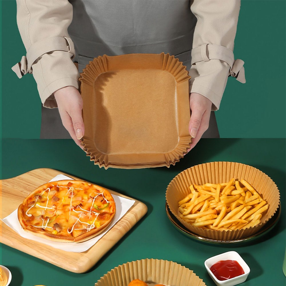 100-pak Airfryer-bagepapir 20 cm - Medium