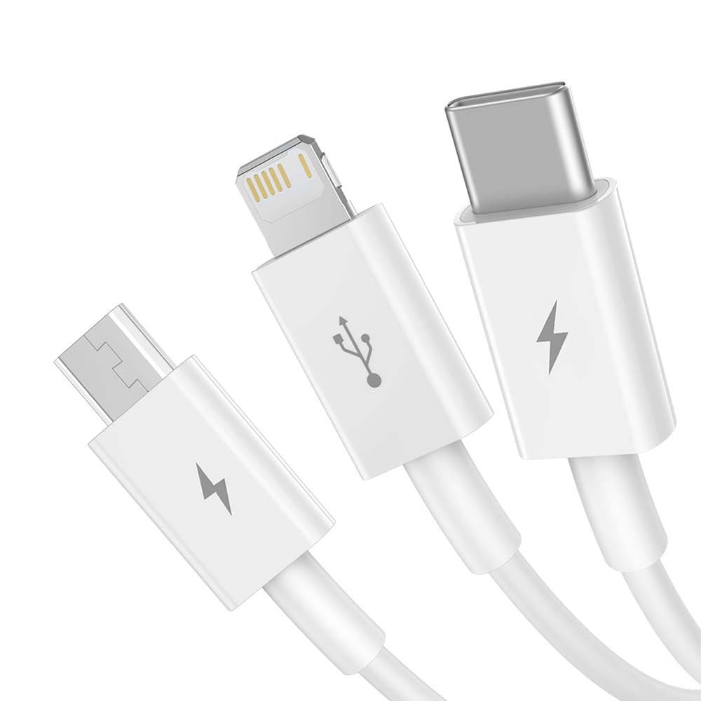 Baseus 3-i-1-laddkabel USB - Lightning + USB-C + microUSB 1,5 m 3,5A