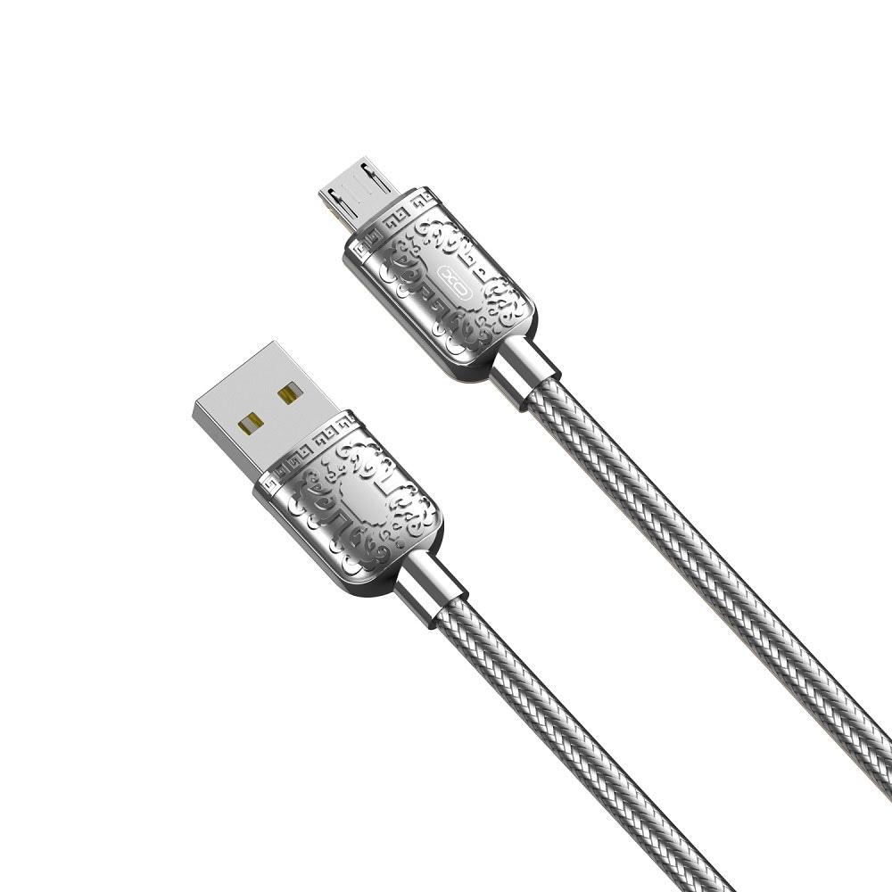 XO USB - microUSB 1,0 m 2,4A - silver