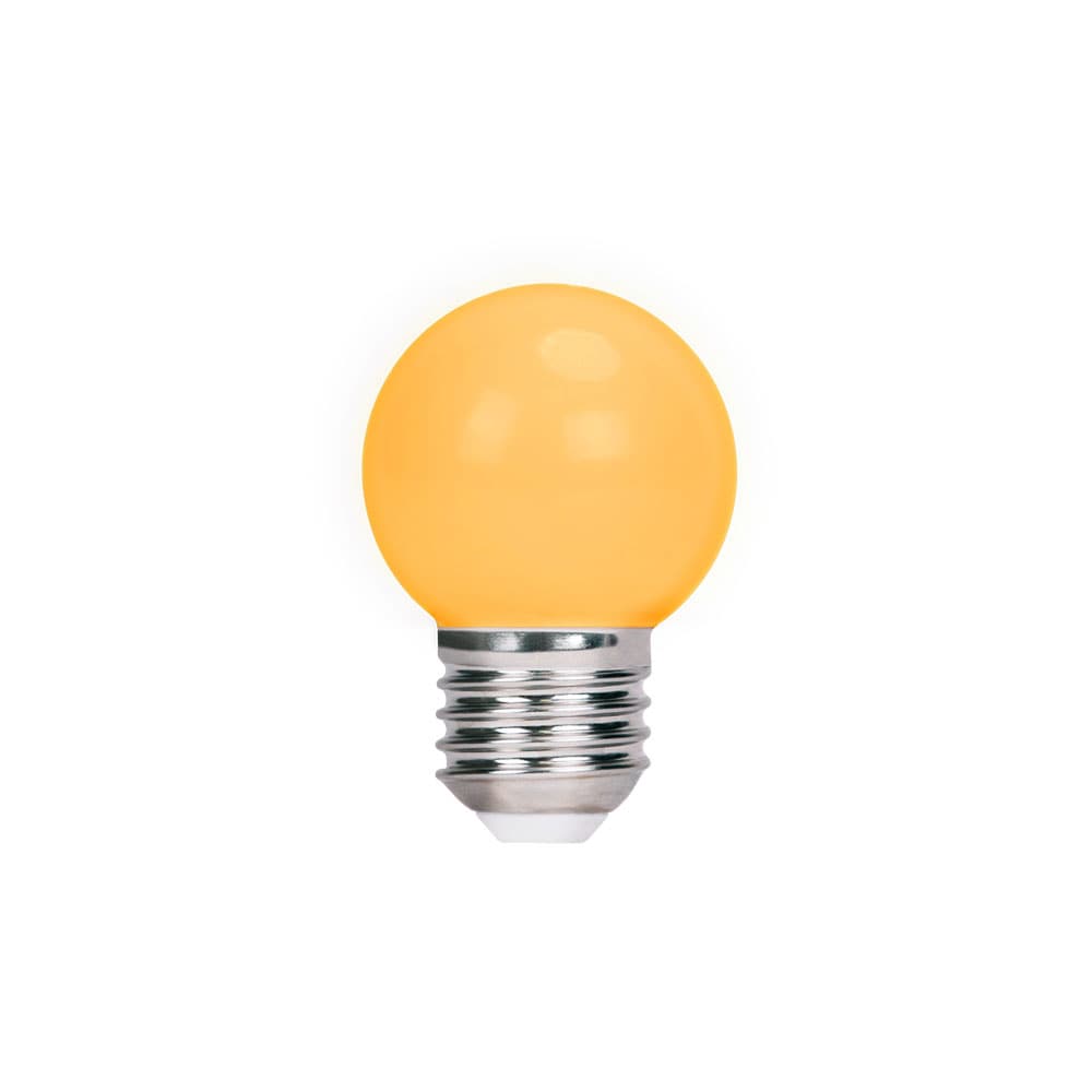 LED-lampa E27 G45 2W 230v gul 5-pack