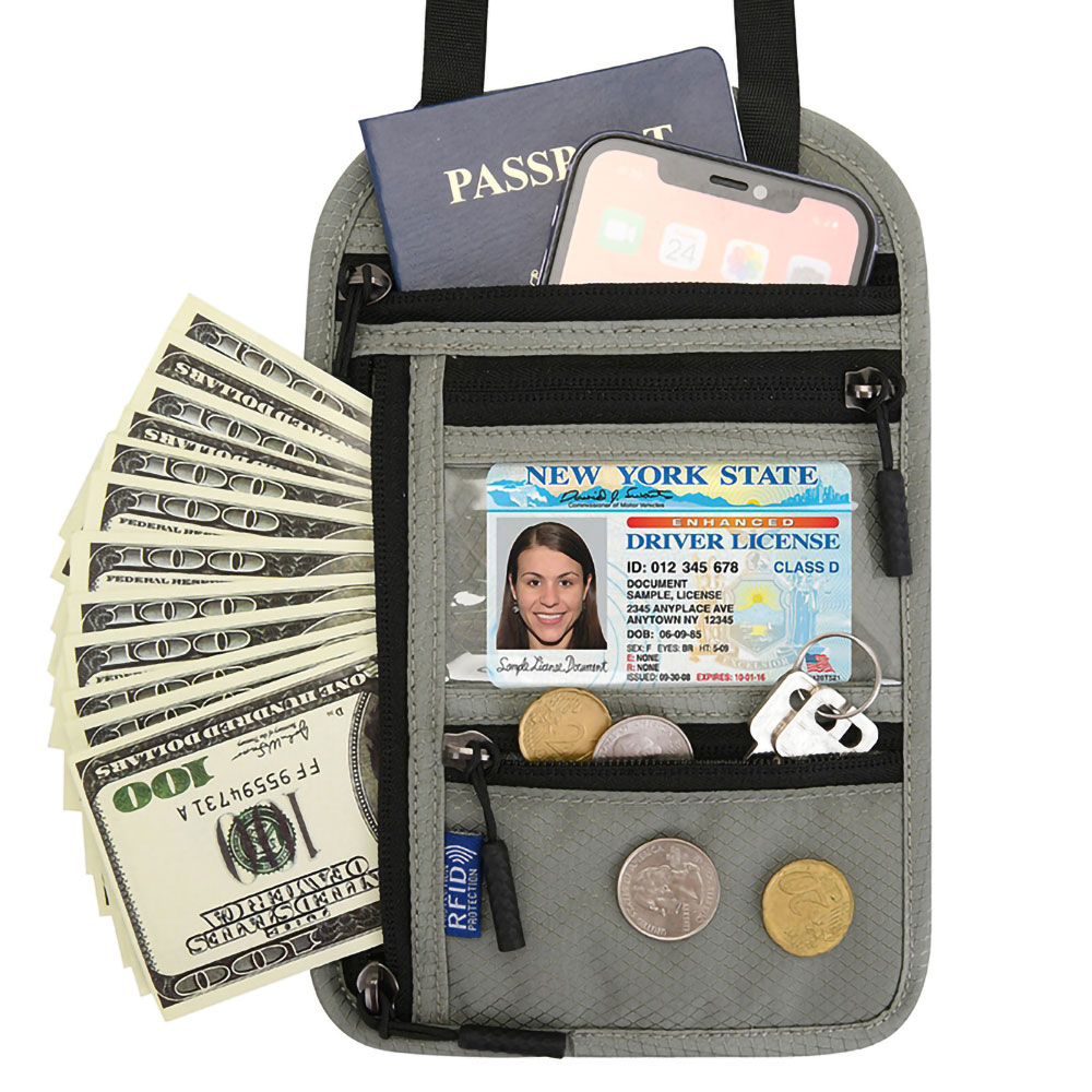 Reseplånbok med RFID-skydd - Grå