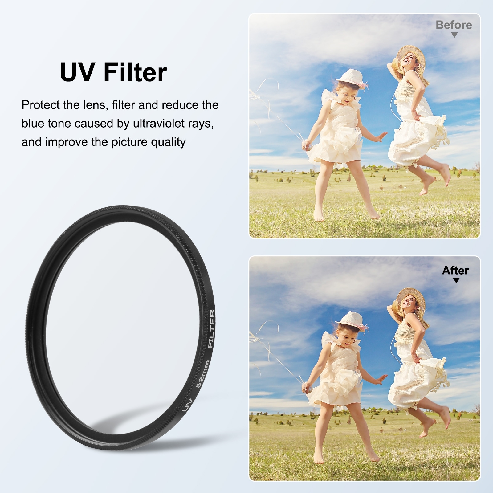 UV ND2-400 Filter med Adapter Ring GoPro Hero11 / Hero11 Black Mini / HERO10 / HERO9