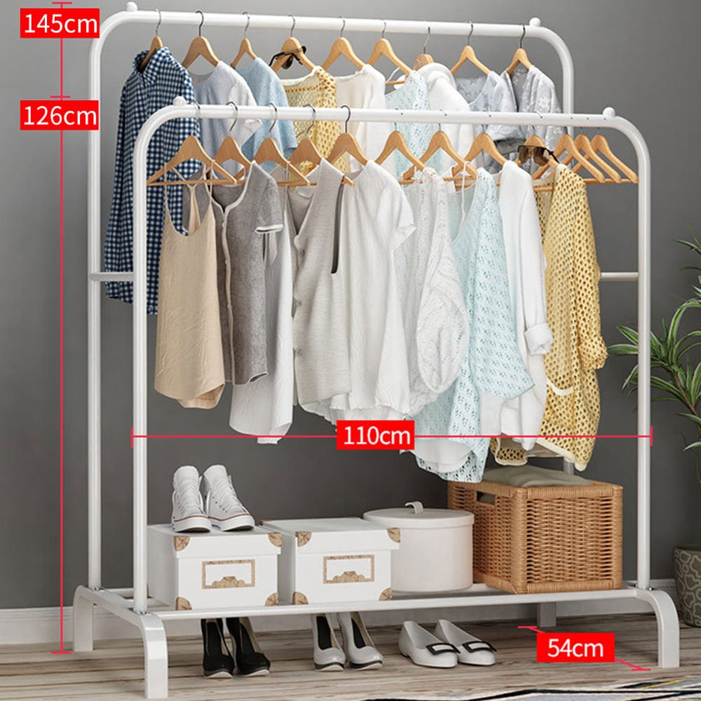 Klädställning med 2 stänger