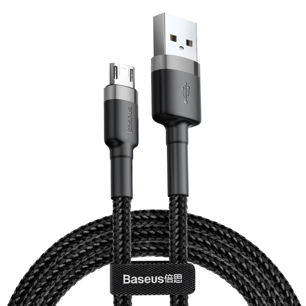 Baseus Cafule USB till MicroUSB-kabel 2m - Flätad Svart