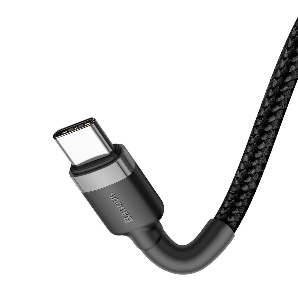 Baseus Cafule USB-C till USB-C-kabel 1m - Flätad Svart/Grå