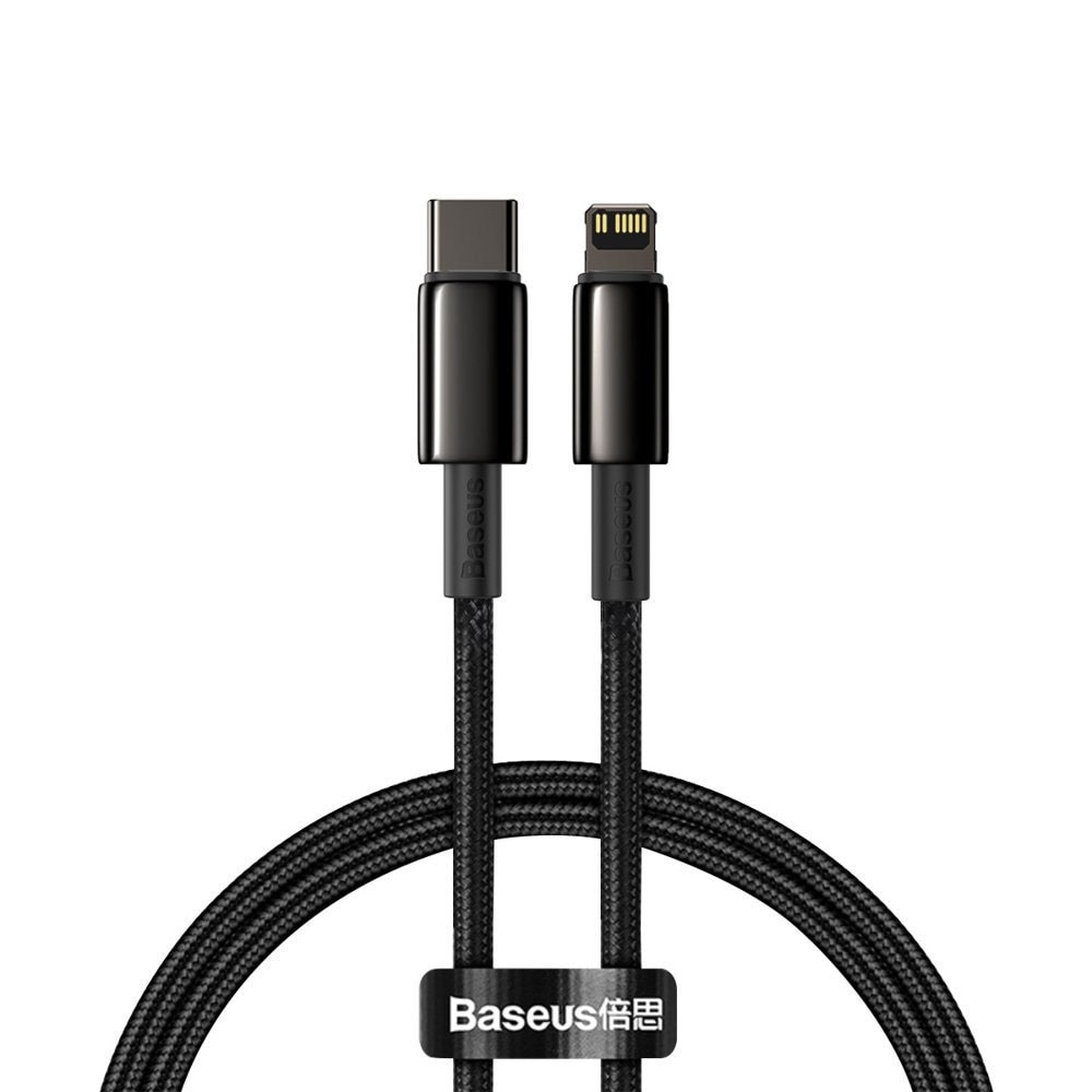 Baseus USB-C till Lightning-kabel 1m - Flätad Svart