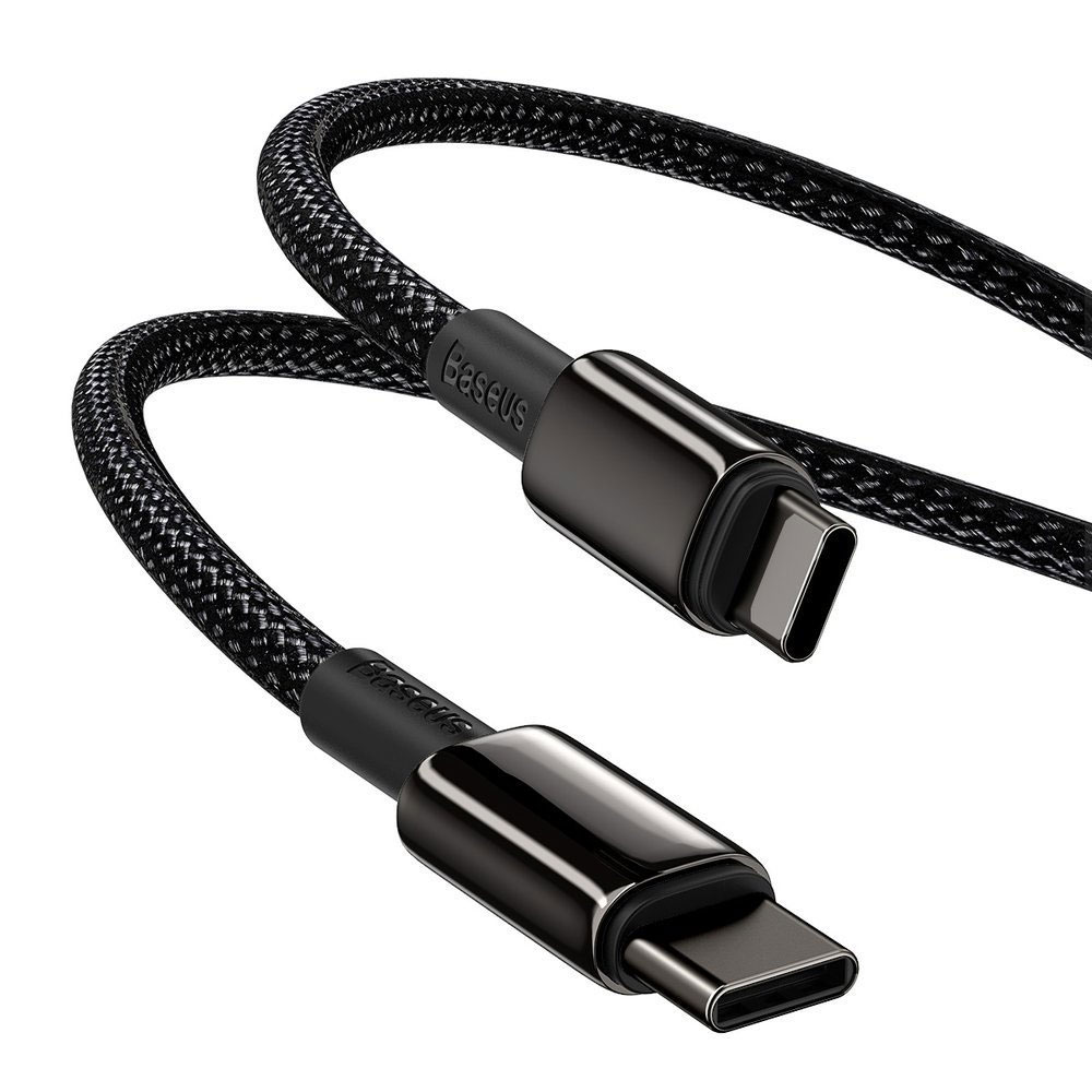 Baseus 100W USB-C till USB-C-kabel 1m - Flätad Svart