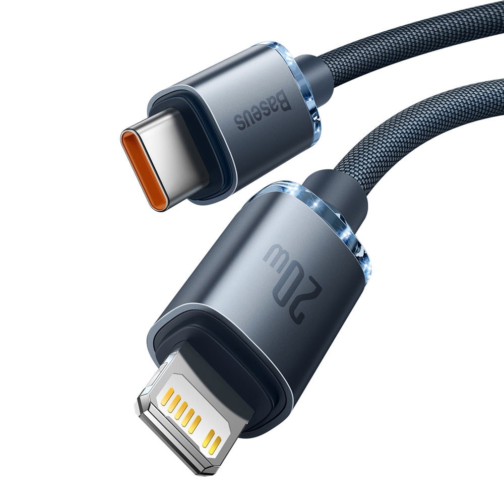 Baseus Crystal Shine USB-C till Lightning-kabel 20W 2m - Svart