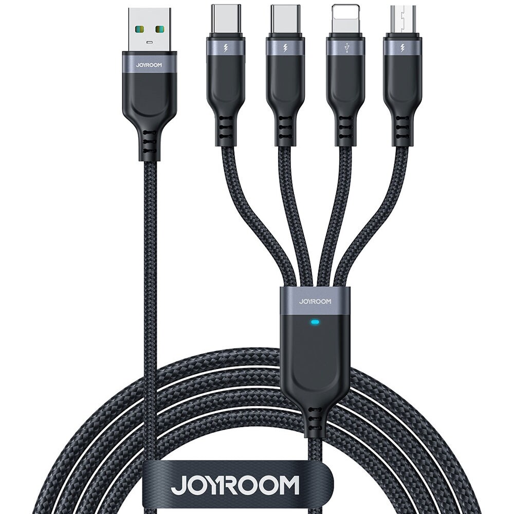 Joyroom 4i1 USB-Kabel USB-A till 2xUSB-C, 1xLightning & 1xMicroUSB