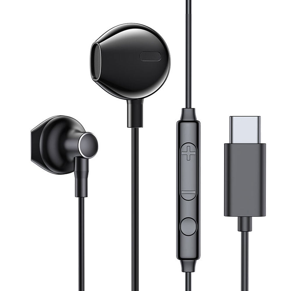 Joyroom In -Ear Headset med USB-C-kontakt, mikrofon & fjärr - Svart