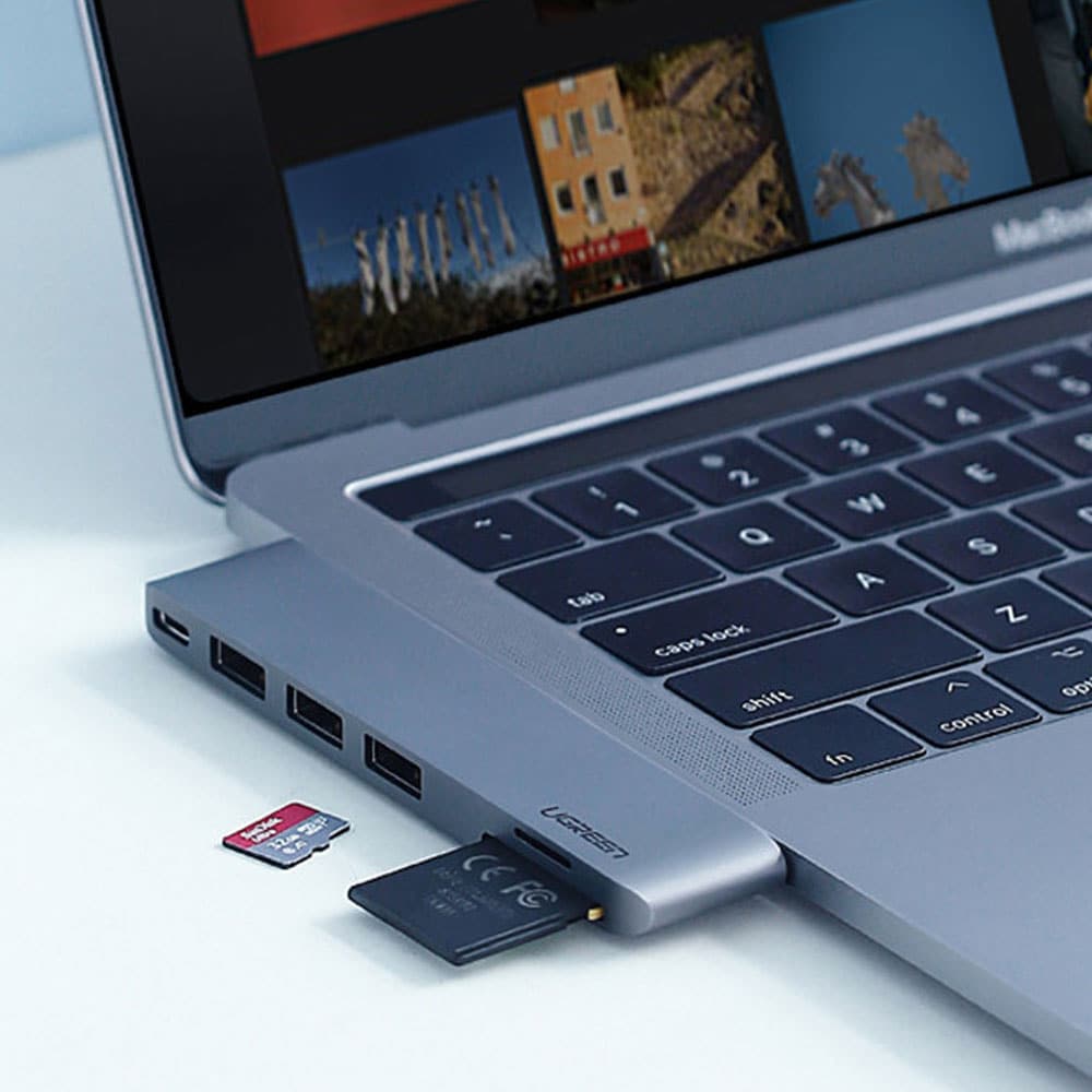 Ugreen Multihubb till MacBook Pro / Air- 2xUSB-C till 3xUSB & Minneskort