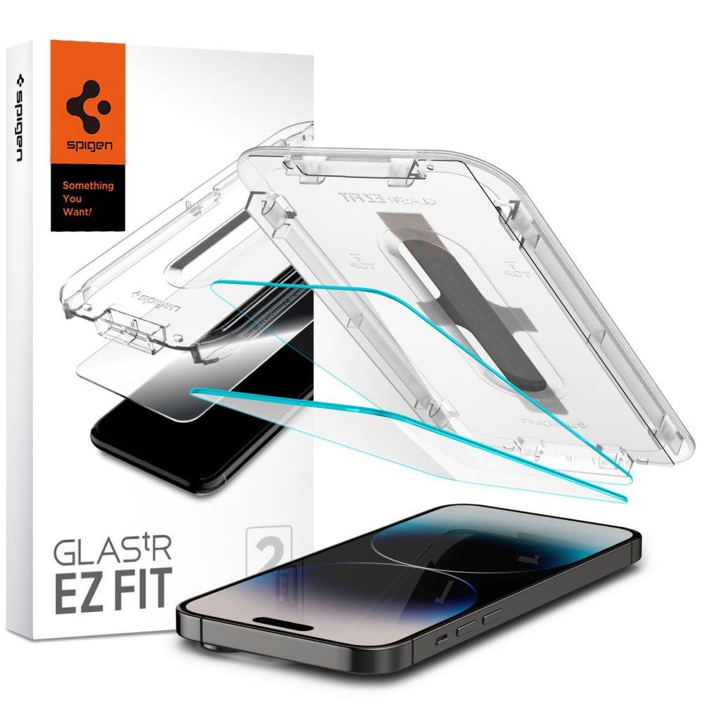 Spigen Glas.tR EZ FIT Skärmskydd till iPhone 14 Pro - 2-pack