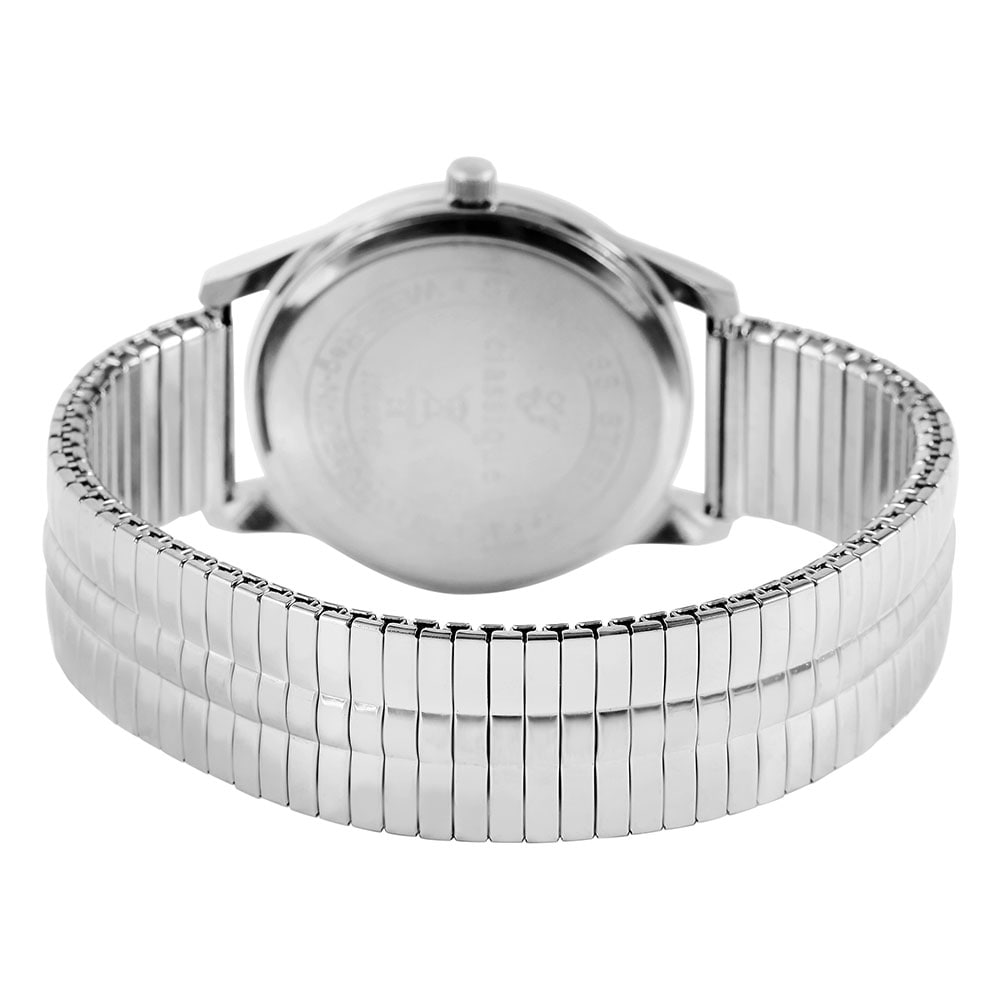 Classique herrklocka med elastiskt armband i rostfritt stål - Silver