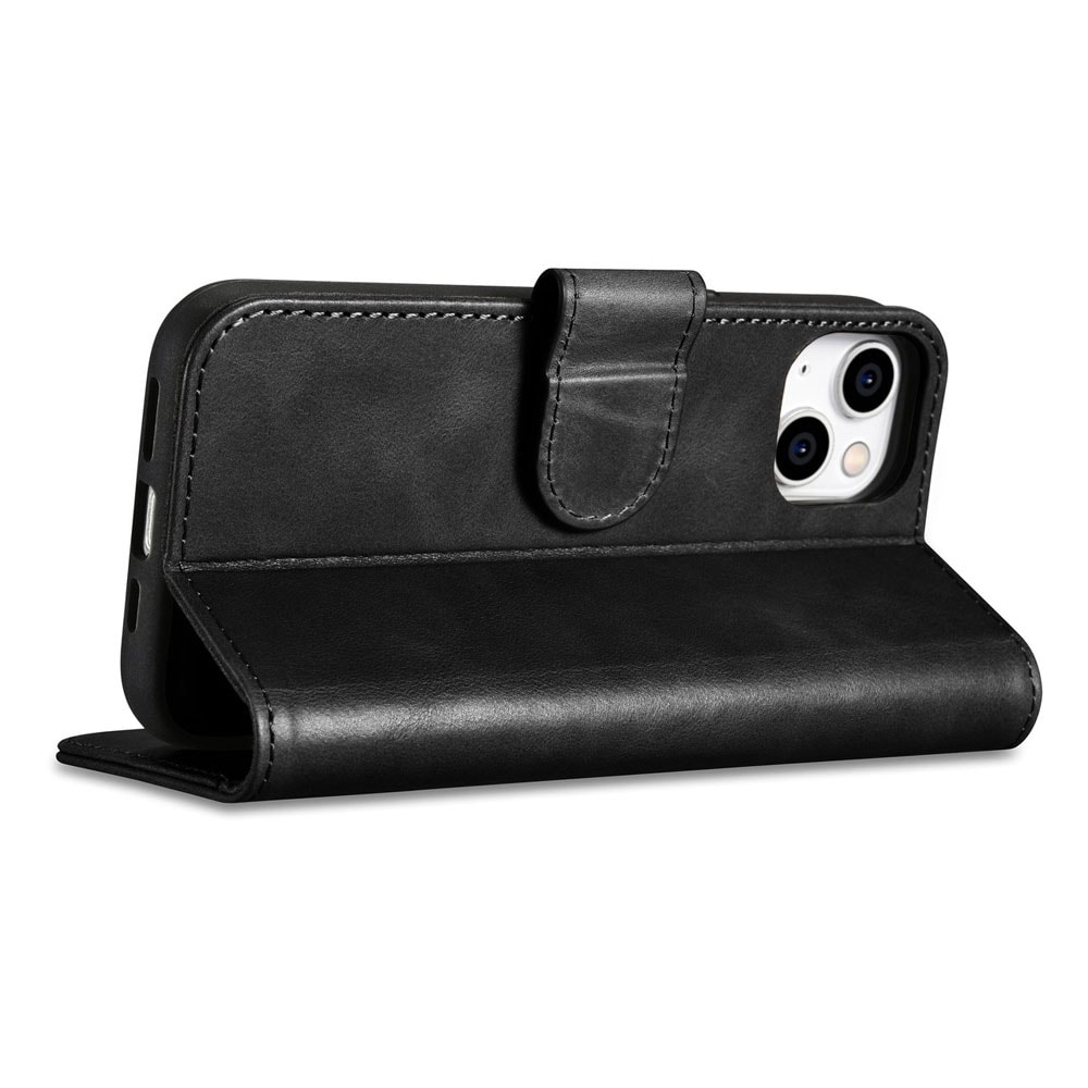 iCarer Läderfodral med RFID-skydd till iPhone 14 Plus - Svart