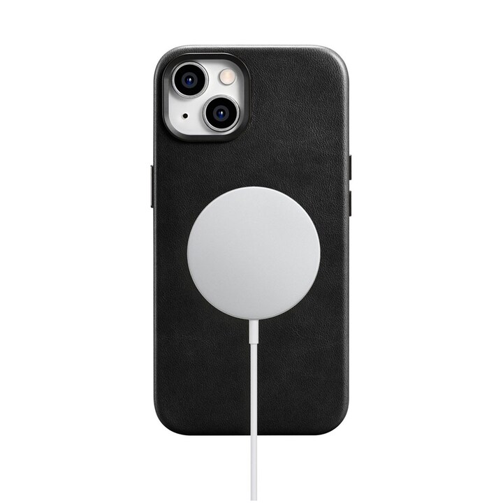 iCarer Läderskal med MagSafe till iPhone 14 Plus - Svart