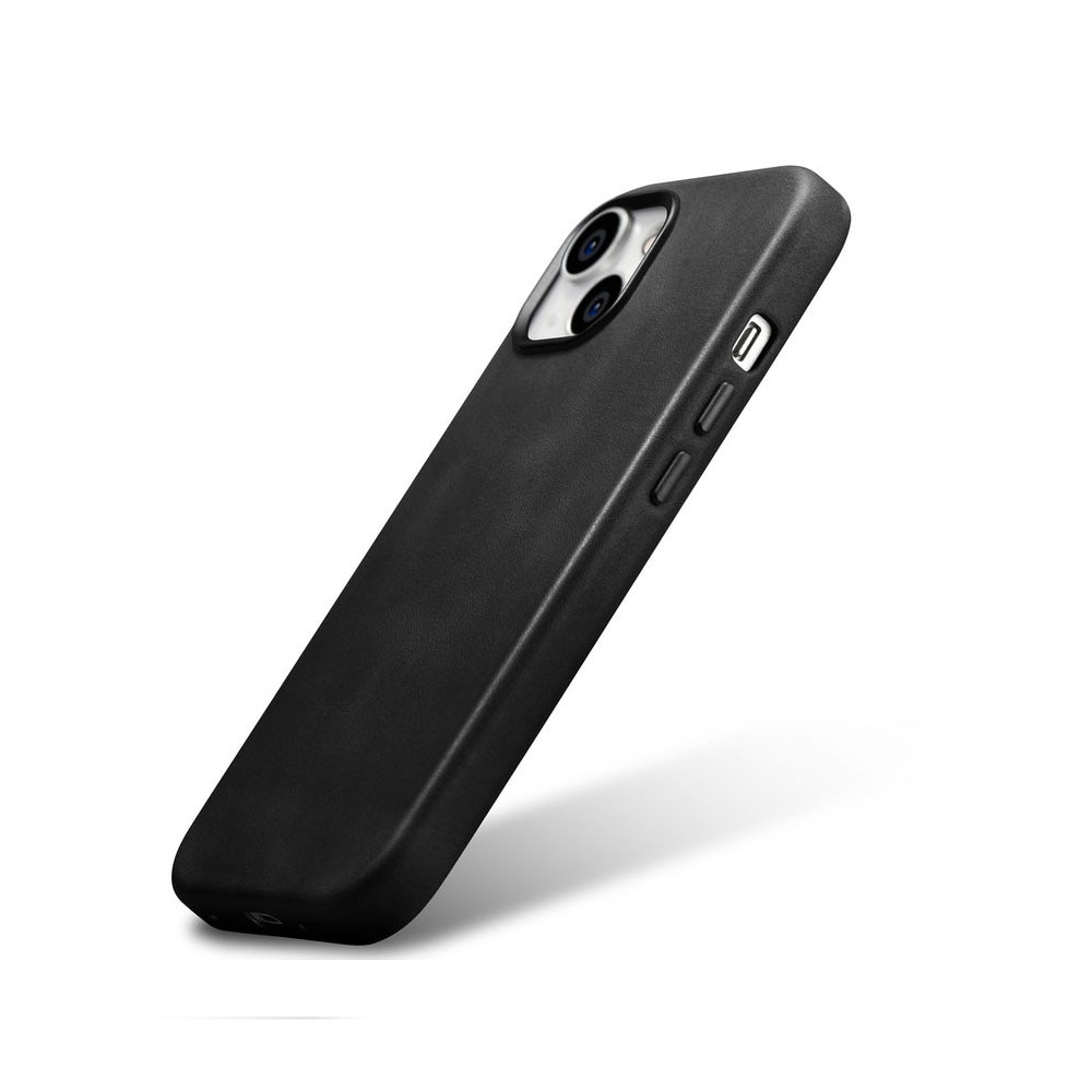 iCarer Läderskal med MagSafe till iPhone 15 Plus - Svart
