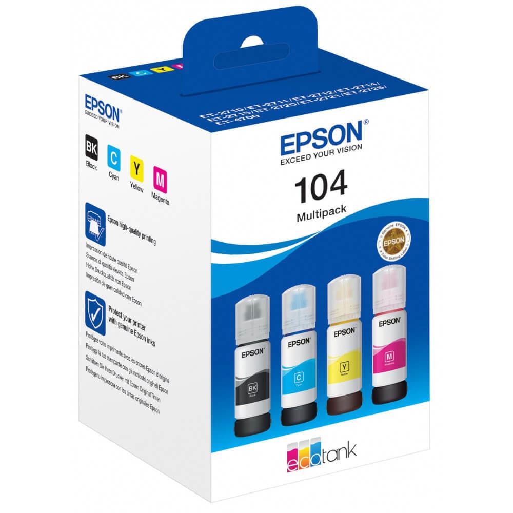 Epson 104 EcoTank Bläck C13T00P640 - Multipack