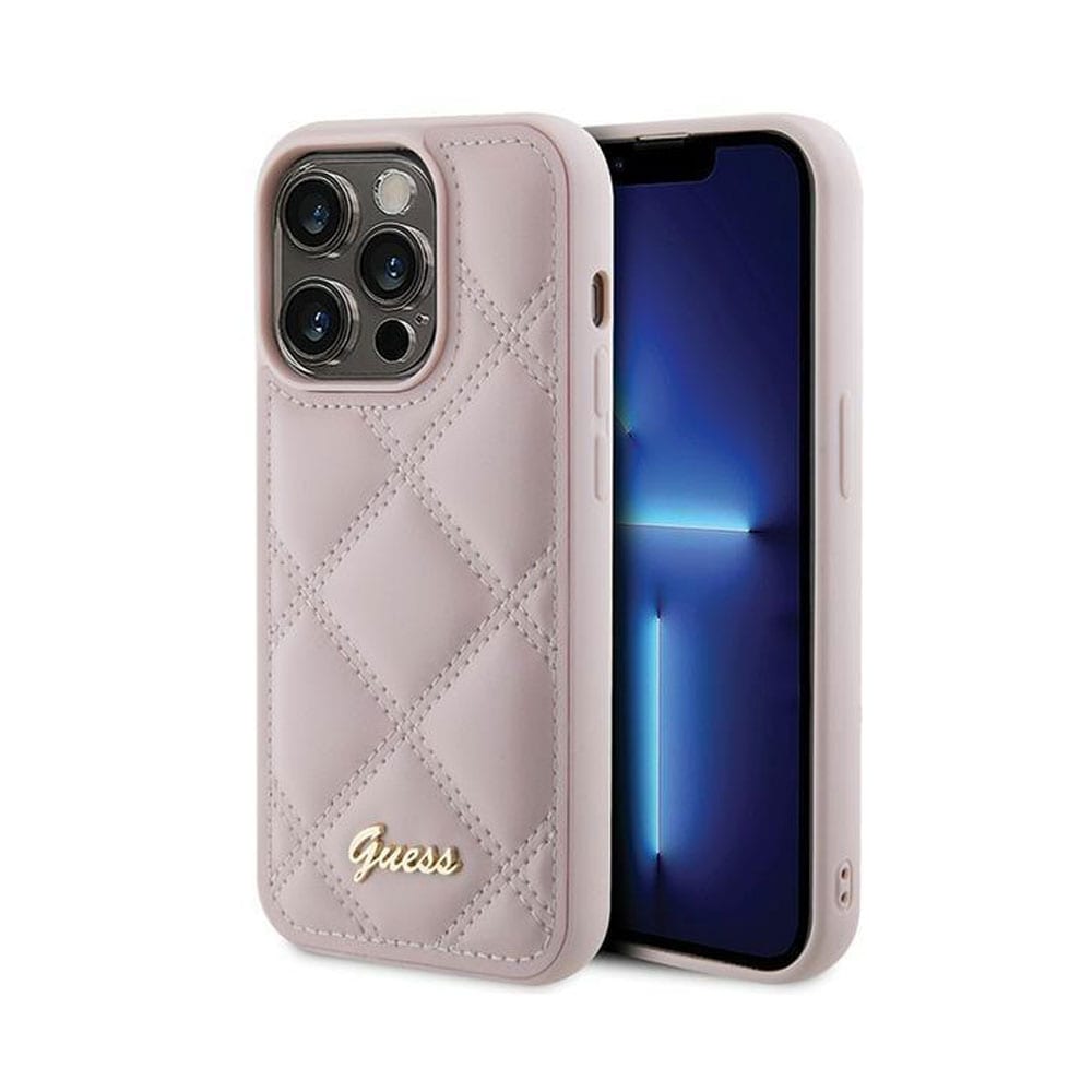 Guess Diamond Quilted Skal till iPhone 15 Pro Max - Rosa