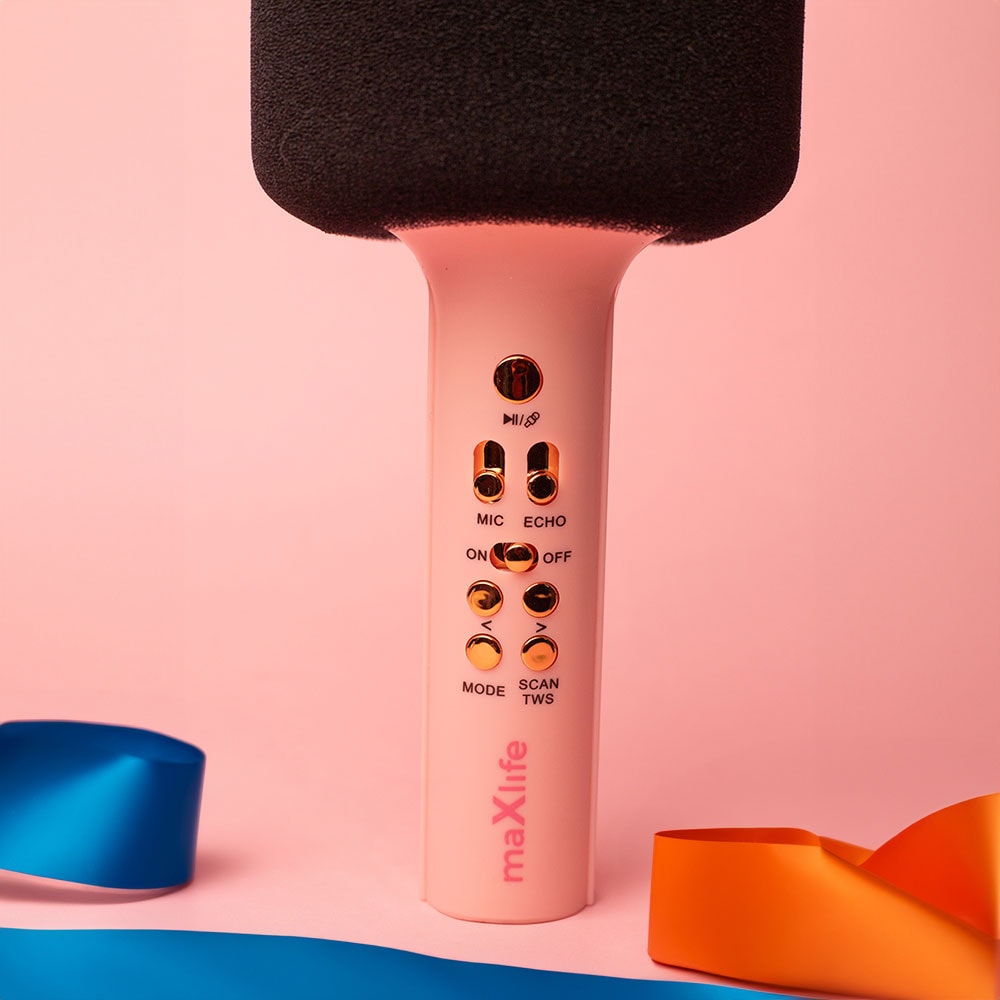 Maxlife Trådlös Karaokemikrofon med högtalare - Rosa