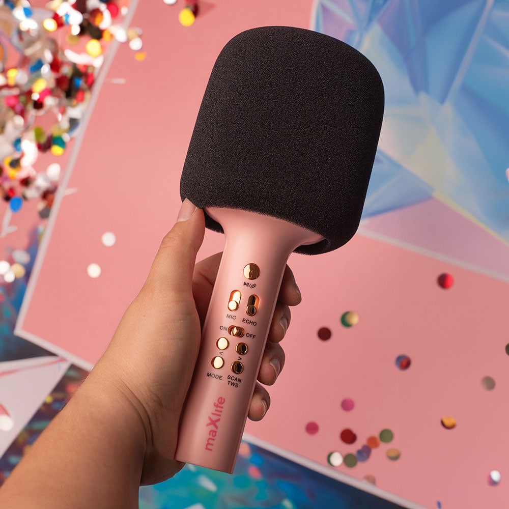 Maxlife Trådlös Karaokemikrofon med högtalare - Rosa