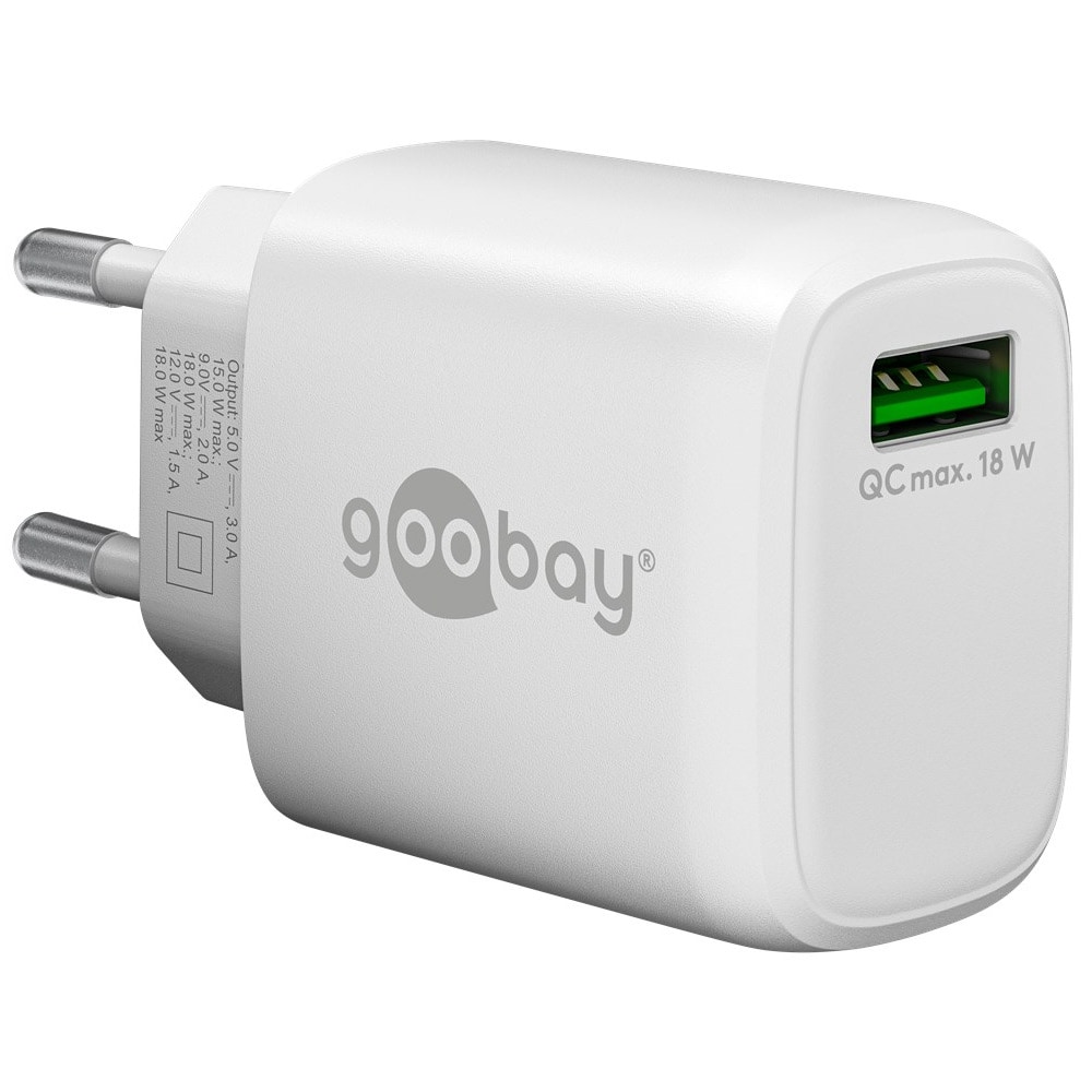 Goobay USB-Snabbladdare QC 3.0 18W - Vit