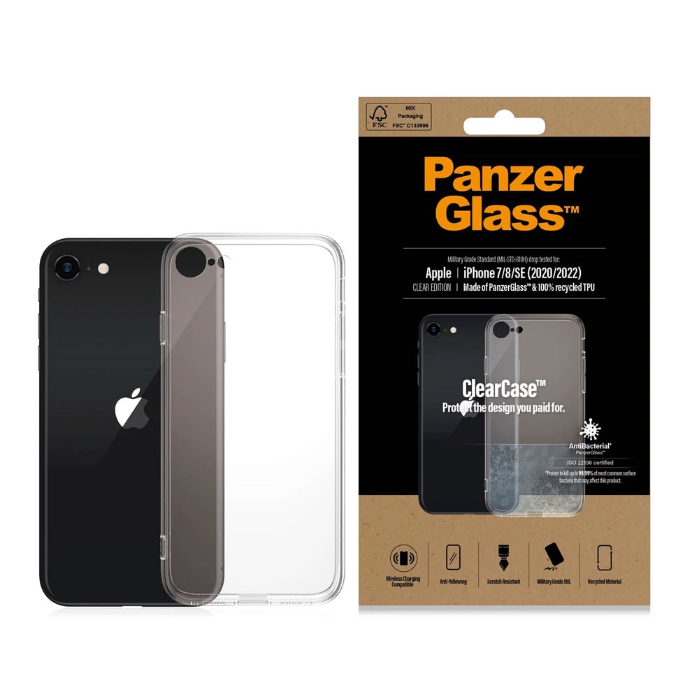 PanzerGlass ClearCase till iPhone SE (2020/2022) / 8 / 7 - Klar