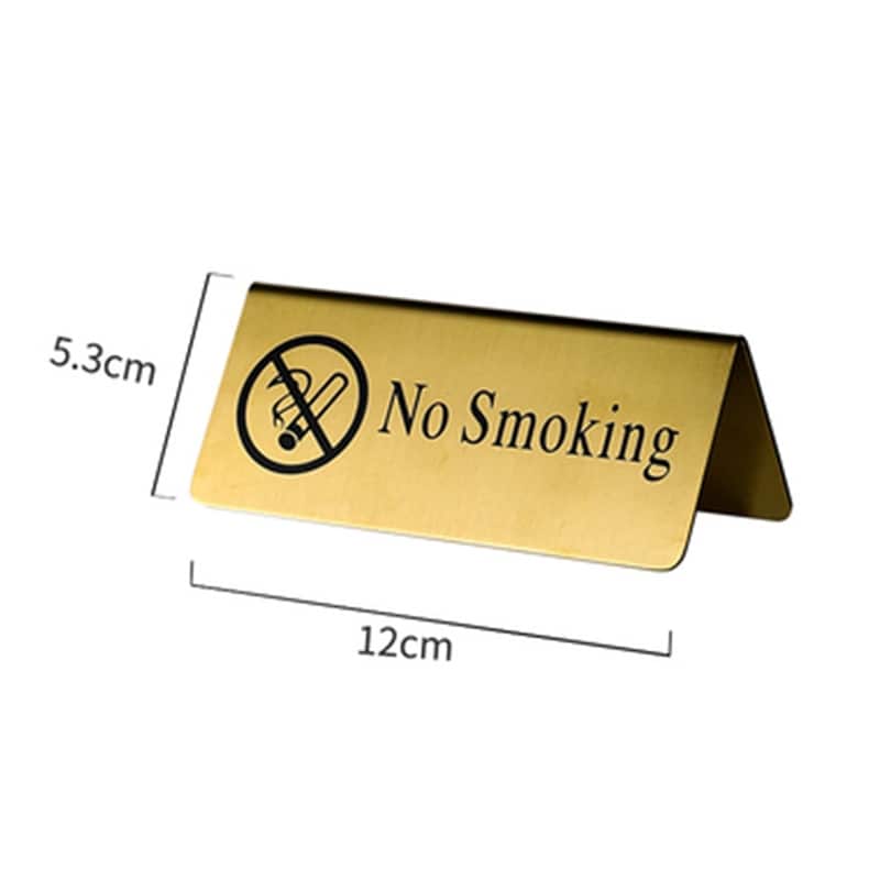 No-Smoking Skylt för bord / Bänk - Guld