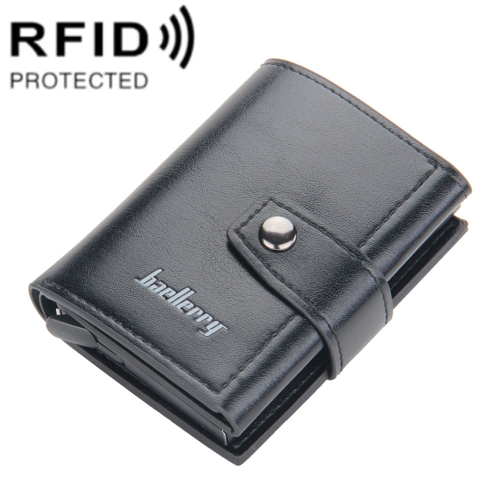 Korthållare med RFID-skydd & sedelfack - Svart