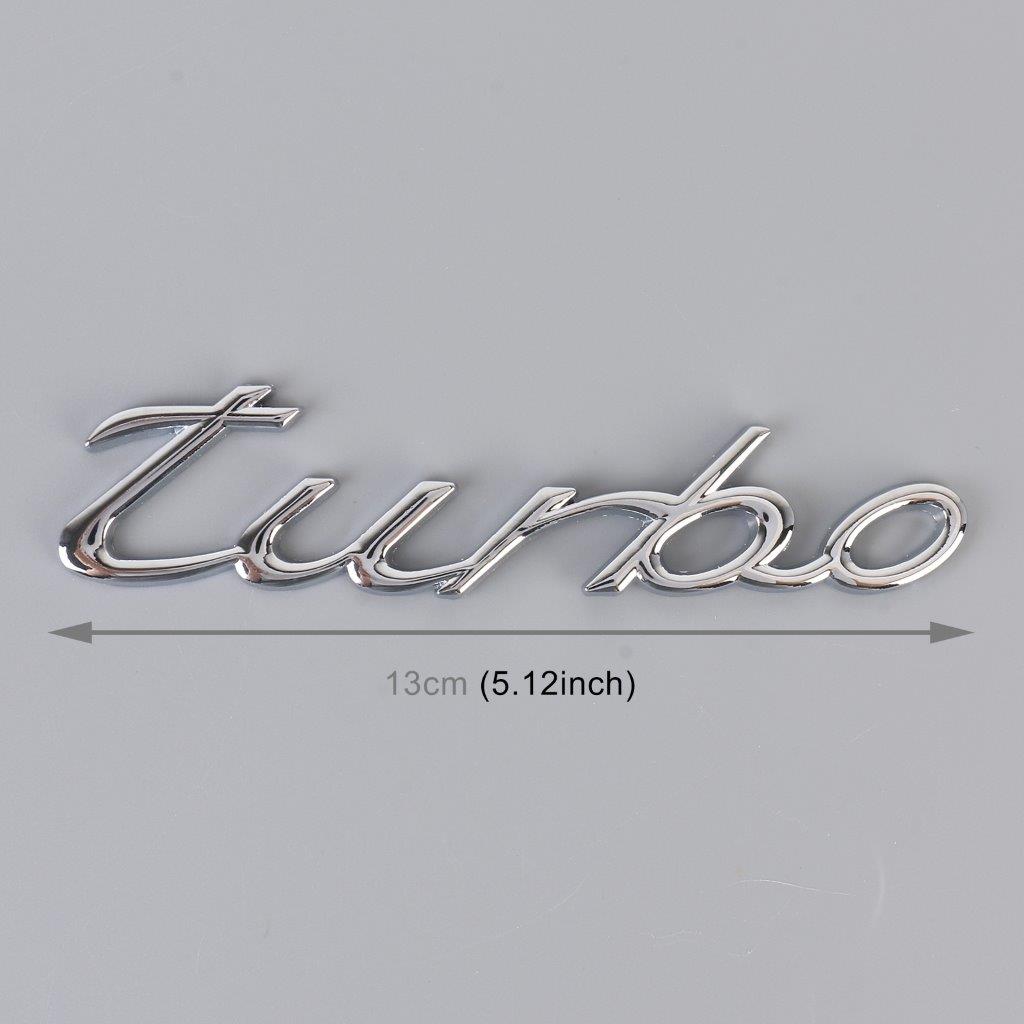 TURBO Emblem 13x3x0.3cm - Silver